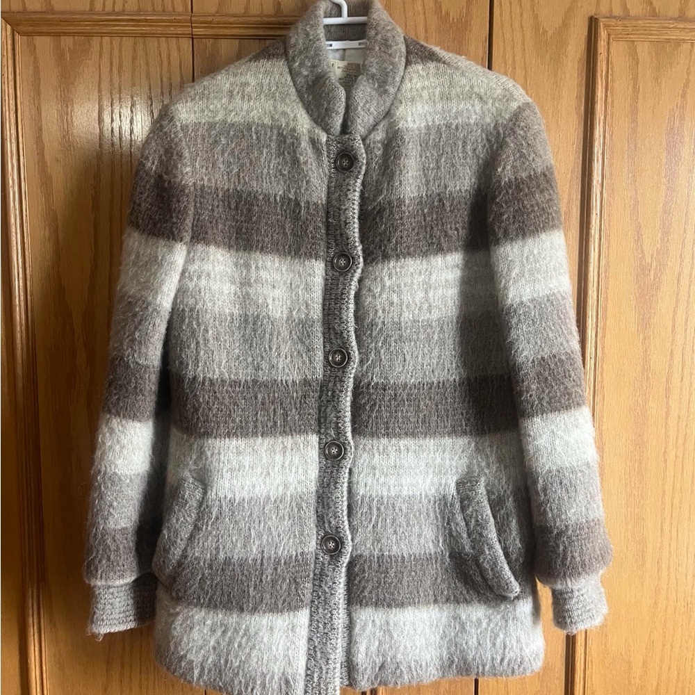 Vintage striped wool coat.